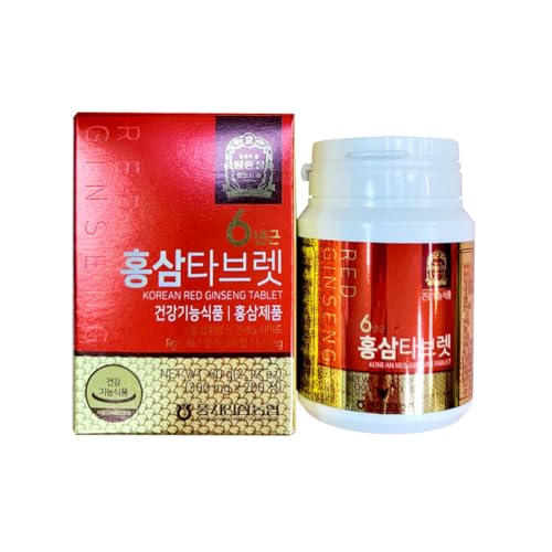 Authentic 6years Korean Red Ginseng - 300mg X 200 Tablets - Healthy Immune Support, Improving Blood Flow and Memory - 100% Red Ginseng Extract