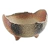 Wazakura banko series japanese handmade rustic crescent shape bonsai pot 472 in 120 mm made in japan ceramic garden planter decorative flower vase unglazed houseplant bowl sand green  urban country home decor