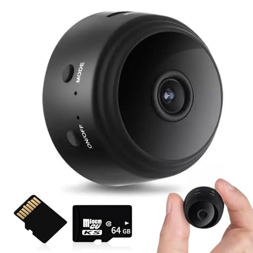 KERCAN Magnetic Mini Security Camera - HD 1080P WiFi Hidden Cameras for Indoor Outdoor Security - Live Feed with Audio, Night Vision, Motion Detection and Mobile App Control (64G Set)