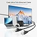 Cable Matters 10Gbps 5-Pack Snagless Cat 6 Ethernet Cable - 10ft, Slim Profile Cat 6 Cable, Cat6 Cord, Thin Ethernet Cord, Black