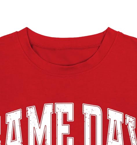 ELDPS Game Day Football Shirt Men: Funny Football Season Graphic Tee Tops Game Day Short Sleeve Shirt Red - Image 5