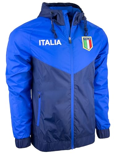 Just 4 Kicks Men's Italy Windbreaker Jacket, Italia Lightweight Waterproof Hooded Rain Jacket