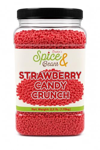 Image of Strawberry Candy Crunch 2.5 lb | Dessert Topping & Decoration for Ice Cream, Sundaes, Cakes, Cupcakes, Milkshakes & Frozen Yogurt | Bulk Resealable Bottle | Dasher's Spice & Beans