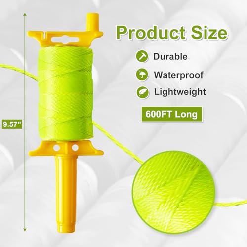 image for BSRHOME Reloadable Line Reel,Mason Line String Line,600 Ft Length Nylo