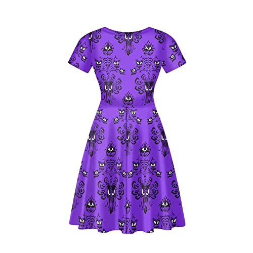 Xpyiqun Women Summer Dress A-line Party Dance Dresses 1/4 Sleeve T-shirt Dress3