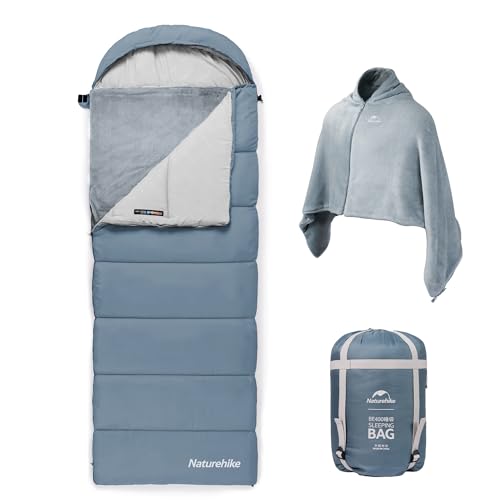 Naturehike bolsa de dormir convertible para adultos, forro de franela desmontable, se puede unir para bolsa doble, convierte en manta chal para camping, senderismo, oficina y hogar miniatura 1