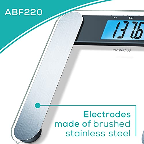 Innohaus Body Fat Analyzer Scale Bmi, Multi-User & Recognition, Digital Weight Scale, Xl Lcd Illuminated Display, Abf220, Silver #TOP4
