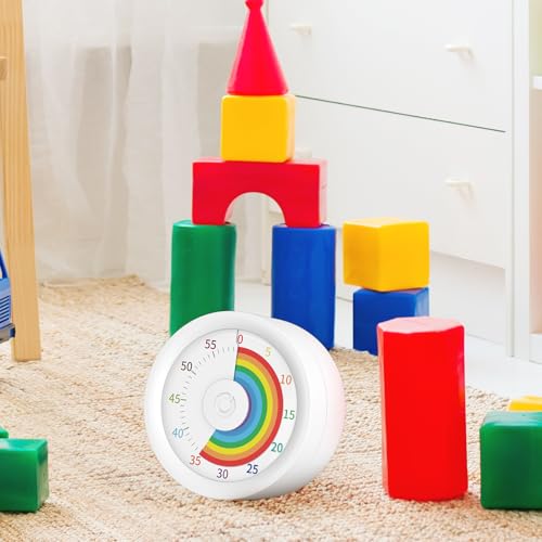 HAUKINIX Temporizador visual fofo arco-íris 60 minutos infantil temporizador de contagem regressiva