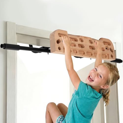 MARGAR Hangboard Rock Climbing Hangboard with Door Way Pull Up Bar, 2 in 1 Hangboard Rock Climbing Hangboard, Rock Climbing Hangboard Over Door for Rock Climbing Training and Home Fitness