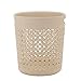 Zrose Poubelle pour Salon Évider Corbeille a Papier Poubelle en Plastique pour Cuisine Bureau Chambre 24.5 * 27 * 19.5CM Beige
