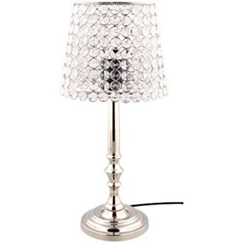 GRANDE LAMPE DE TABLE DESIGN METAL BAROQUE PAMPILLE PERLE CHEVET BRILLANT