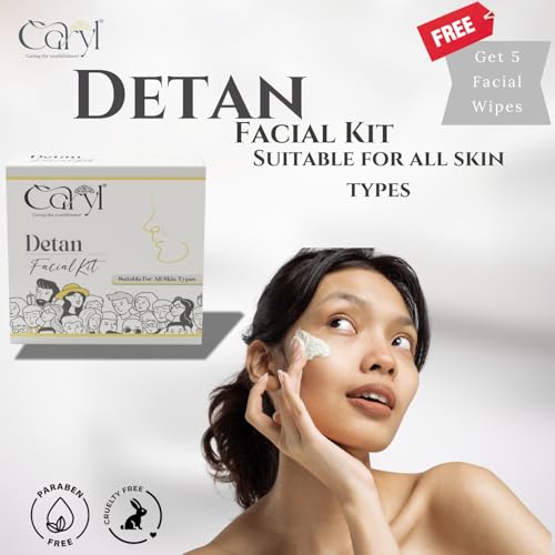 Image of Caryl Detan Facial Kit for Removes Dead Skin Cells,Excess oil,Dirt & Impurities With Glycolic Acid,Green Tea,Bearberry For Remove Tan & Dark Spot,Brightening Skin & Even Tone|All Skin Types 30g