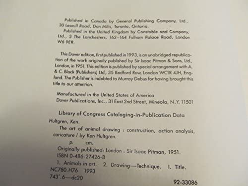 The Art of Animal Drawing: Construction, Action Analysis, Caricature