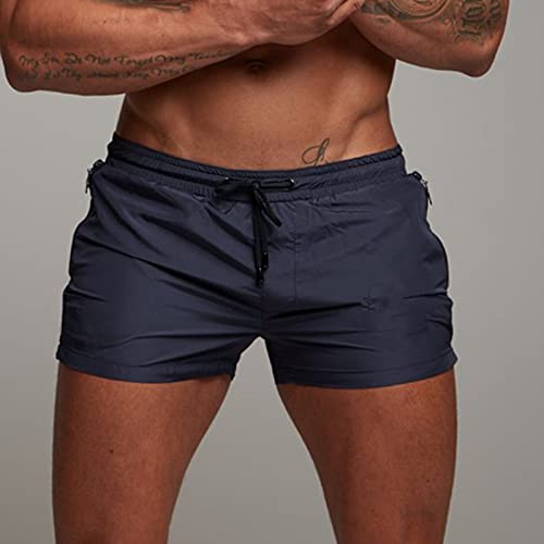 Mens Swim Briefs Slim Swimwear Sexy Breathable Mens Swim Trunks Beachwear Chic Printed Surf Beach Pants Navy3