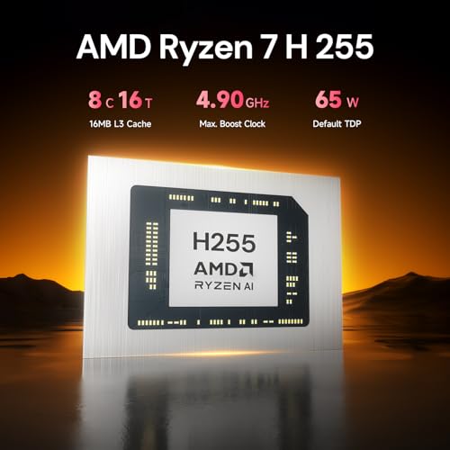 Image of Reatan X7 Mini Gaming PC,AMD Ryzen 7 255(8C /16T, up to 4,9 GHz) Radeon 780M Equipped with Crucial 48GB RAM DDR5 + 2TB SSD Up to 8K Quad-Screen Display OCulink Mini PC WiFi 7 USB 4.0 Built-in Speaker