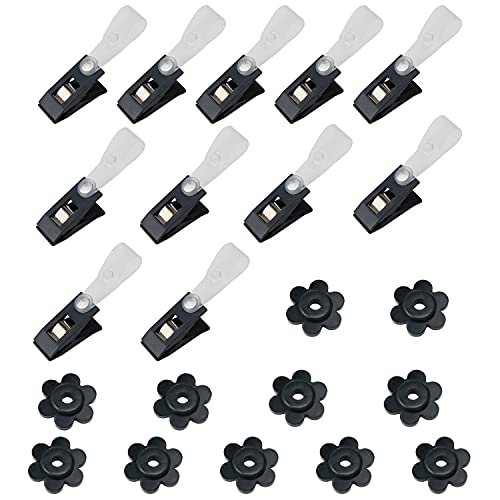 HOOSUN 22 Pack Garden Flags Clips And Stoppers Clips for Garden Flag Holders Rubber Stoppers Yard Flag Holder Clip for Small Flags Garden Flag Stand Accessories