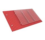 Jedes Set enthält: 10 Stück Edelstahl Fliesendachhaken. SUS304 Edelstahl-Material, korrosionsbeständig, 30 Stück 80 mm lange Halteschrauben mit Gummi-Unterlegscheiben, 10 Stück Aluminium-Kurzschienen, 10 Stück Halterung zu Schienenbefestigung, 6 Stück Mittelklemmen (für 35 mm dicke Platten), 4 Stück Endklemmen (für 35 mm dicke Platten)