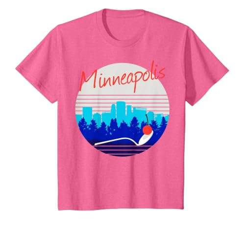 Minneapolis St Paul Twin Cities Minnesota MSP Souvenir T-Shirt, Youth, Pink Heather, Large