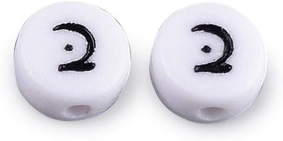 PandaHall 200pcs Acrylic Arabic Alphabet Beads White 7mm Flat Round Acrylic Spacer Loose Beads for Jewelry Beading Making Art Craft Weaving DIY Bracelets - Image 3