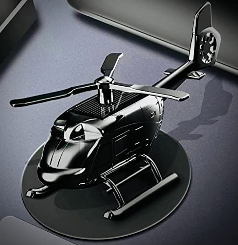 Ambientador de aire solar para helicóptero, aromaterapia, difusor de perfume de coche, adorno para vehículos con 3 tabletas de fragancia para decoración de automóviles e interiores (negro) Cover