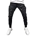 Produktbild Xmiral Herrenhosen Neue Persönliche Reißverschluss-Tasche Elastisch Kleiner-Fuß Sports Einfarbig Hose(L,A Schwarz)