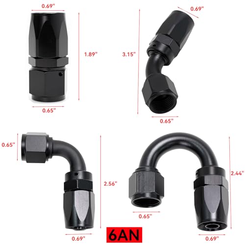 Accesorio giratorio AN6 de 90 grados en aluminio anodizado 6