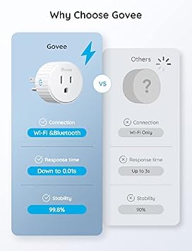 Govee 4 Pack Smart Light Bulbs, WiFi Bluetooth Color Changing with Smart Plug, Compatible with Alexa & Google Assistant, Multicolor LED, 60W Equivalent, 4 Count, E26 Base