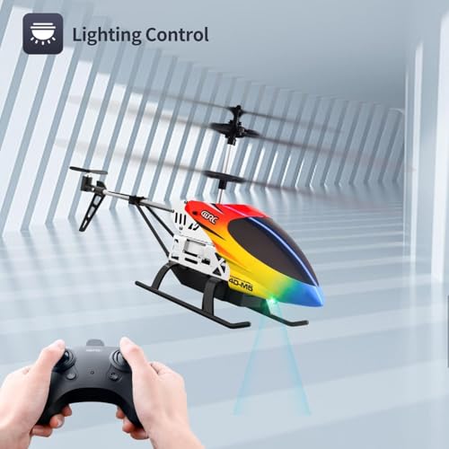 Image of FFTFH Helicopter for Kids Altitude Hold 2.4GHz RC Helicopters with Gyro for Beginner Toys Indoor Flying with 3.5 Channel LED Light Multi Color
