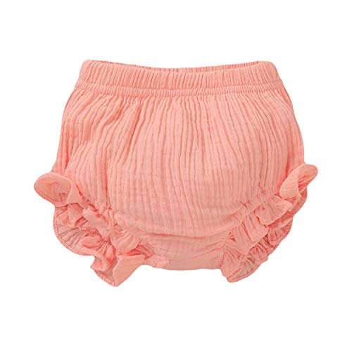 YOUNGER TREE Newborn Toddler Baby Girls Kids Cotton Linen Bloomer Shorts Diaper Cover Clothes Pink