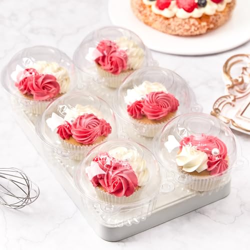 Zezzxu 50 Pack Individual Cupcake Containers, Clear Plastic Cupcake Holders with Dome Lids, Single Cupcake Carriers for Cupcakes, Hot Cocoa Bombs, Muffins, Pastries by Zezzxu - Image 6