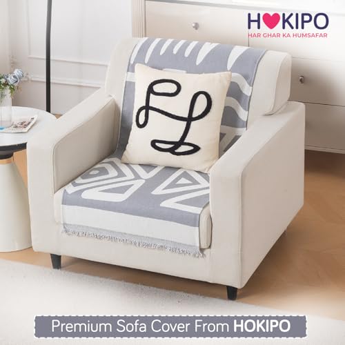 Image of HOKIPO Sofa Cover 1 Seater, 180x60 cm, Grey