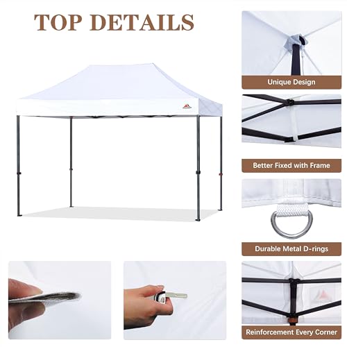 Image of SCOCANOPY 10x15 Canopy Replacement Canopy Top,Canopy Cover ONLY, Bonus 4Pack Weight Bag (White)