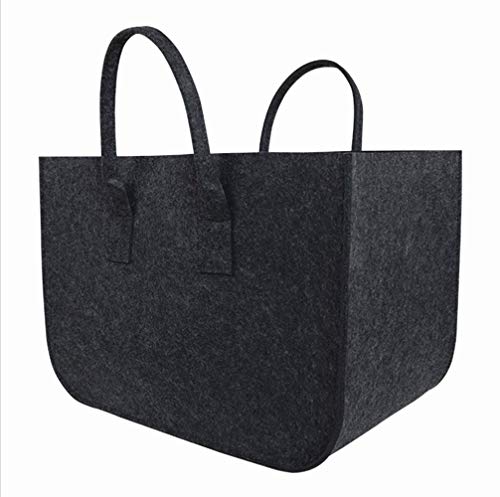 Sacs à Provisions en Feutre Portables De Grande Capacité, Le Bois De Chauffage Panier, Vêtements, Jouets, Paniers De Rangement pour Journaux Et Magazines Cover
