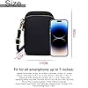 Casecret Sacs Bandoulière Femme Petit Sac Téléphone Portable Crossbody Mini Pochette Nylon Portefeuille sac à Main Sangle Sacoche Étui Universel pour iPhone 14 13 11 Samsung S23 Xiaomi Bis zu 7" Noir #1