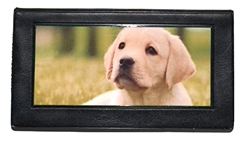 WINGS Craft & Fundraising Supply Checkbook Cover with 50 Page Bank Transaction Register and Photo Credit Card Holder (Puppy/Bl)