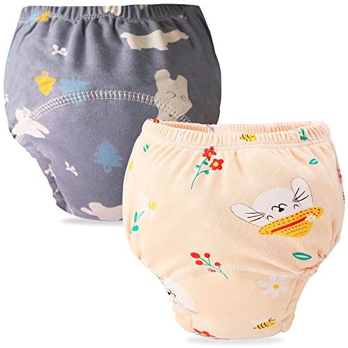 Image of Bembika Baby Training Pant Soft Cotton Reusable Potty Training Pants For Kids Leak-Resistant, Padded Underwear For Babies To Support Diaper Free Transition (L Size For 18-24 Months Pack Of 2)