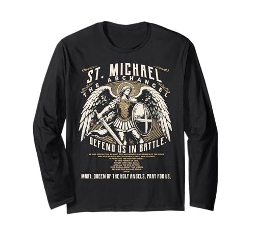 Saint Michael The Archangel Prayer Catholic Christian Pastor Long Sleeve T-Shirt