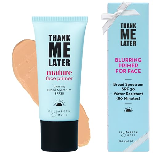 Elizabeth Mott Thank Me Later Blurring Face Primer SPF 30 – Lightweight, Hydrating Makeup Primer - Smooths Fine Lines & Wrinkles for a Soft-Focus Finish – Mineral-Based, Cruelty-Free Formula – 30g