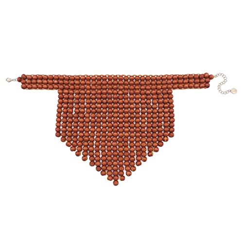 Coiris Boho African Acrylic Beaded Bib Statement Necklace Strands Layered Cluster Chunky Collar Choker Necklace For Women Fashion Costume Jewelry (Copper Brown) #TOP5