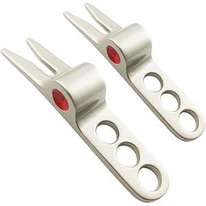 1 Pair Silver Golf Ball Fork Pivot Divot Repair Tool Compatible Cameron Divot Tools for Scotty Golf Divot Tools