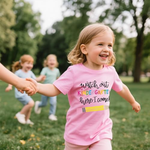 Kindergarten T-Shirt for Toddler Girls Back to School T Shirt Kids Watch Out Kindergarten Here I Come Shirts 3-7 Years4