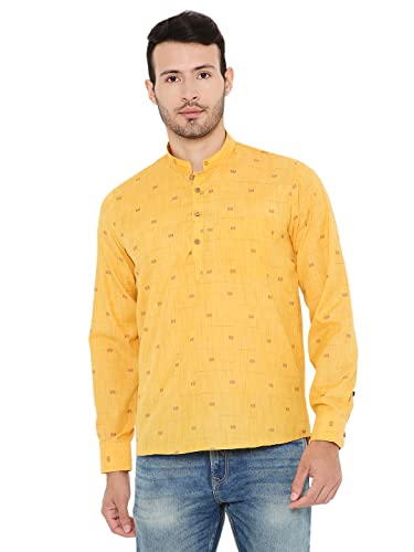 Image of Maharaja Linen Regular Short Kurta with Ful Sleeves for Men