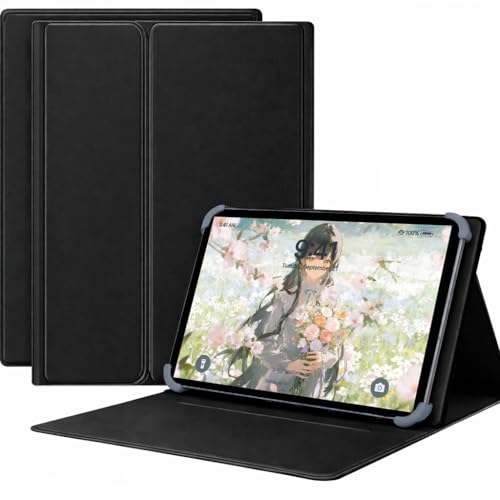 For LAVIE Tab T11 T1175/JAS �P�[�X 9-11�C���` �^�u���b�g�P�[�X �}�O�l�b�g���E�� 3�i�K�X�^���h�X���b�g������p�x���� �X�^���h�@�\ �l���e���V�����N���b�v�Œ� �ϏՌ��݌v PU���U�[ ����PU���U�[ (�u���b�N, LAV