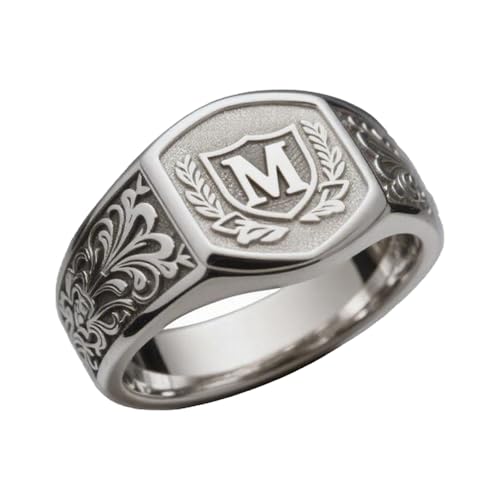 DOVRAN 10K/14K/18K Gold Initial Ring for Men Solid Yellow Gold Personalized Rings Custom Jewelry Birthday Gifts for Father Husband Friends2