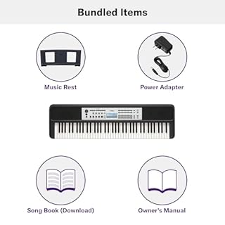 Yamaha YPT-W320 76 Touch Sensitive Key Portable Keyboard for Beginners with Music Rest, Power Adapter