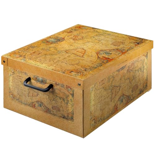 Lavatelli Bauletto Marco Polo Boite de Rangement avec Couvercle, Boite en carton, Rangement Vetement, Meuble de Rangement Chambre, Bureau, Panier de Rangement,...