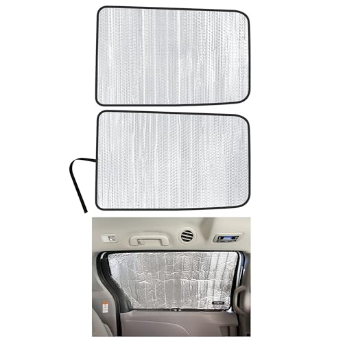 Side Window Rear Seat 2nd Row Sunshade for 2011 2012 2013 2014 2015 2016 2017 2018 2019 2020 Toyota Sienna Minivan, L, LE, SE, XLE, Limited, UV Reflector Sun Protection Accessories (Set of 2)