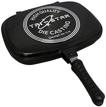 Supreme Double Grill Pan 30cm Double Sided Frying Pan Flipping Griddle Die-Cast