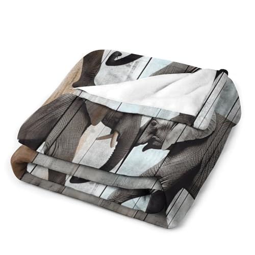 Couverture flanelle imprimé éléphant, idée cadeau idéale