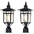 17.6'' Outdoor Post Light 2 Packs, Black Pole Lantern Lighting Fixture Hard Wired, Waterproof Outdoor Column Lights Exterior Lamp Post Lantern with Glass for Garden Path(Not Include Mounting Base)